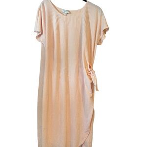 Robbie Bee Soft Peach Midi Dress with Side Tie